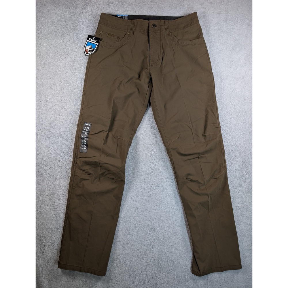 KUHL Revolvr Driftwood Brown Stretch Full Fit Outdoor Hiking Pants Men 34x34 NEW - Picture 2 of 9